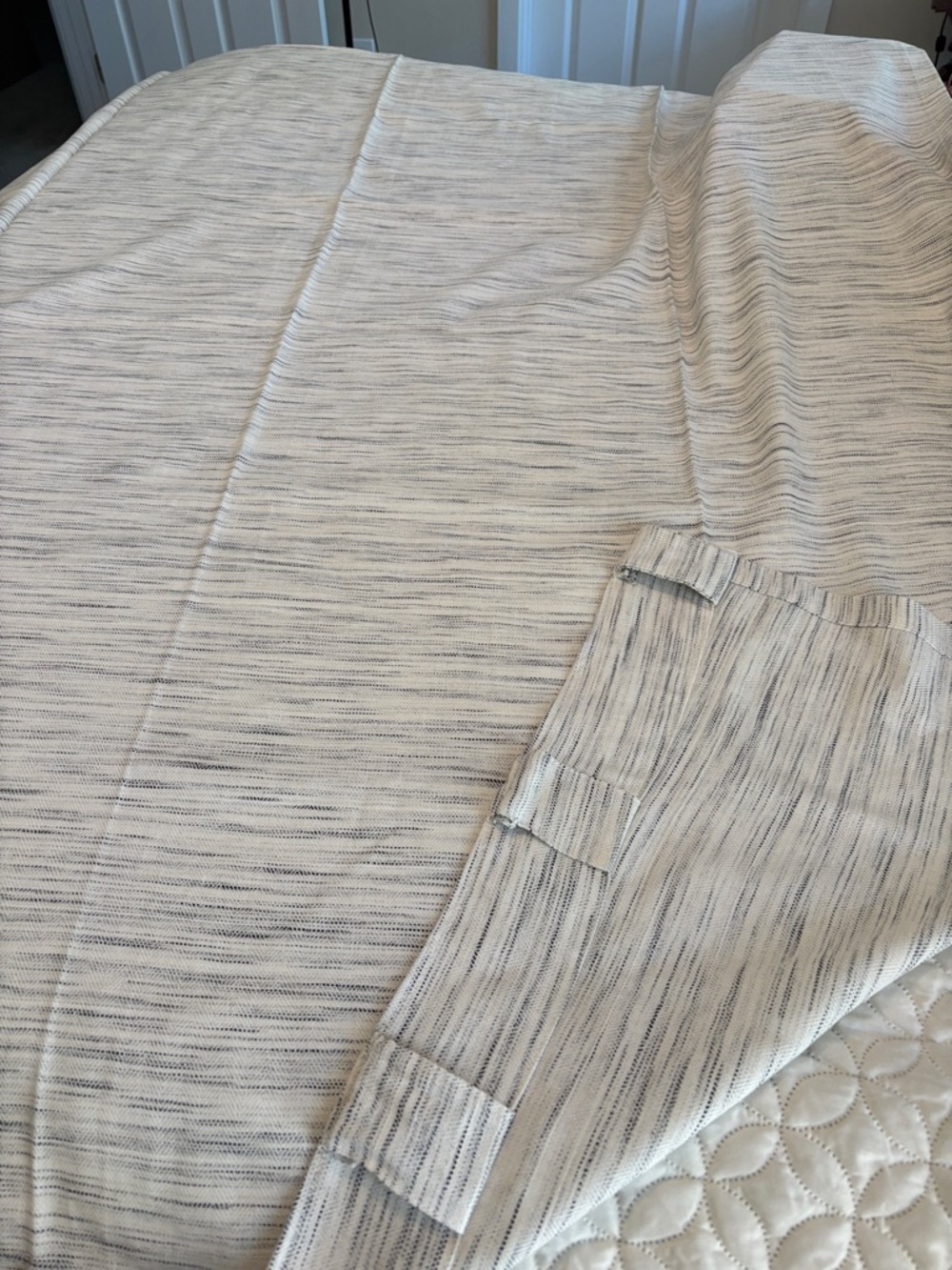 Project 62 Cream and Light Grays 2 Curtain Panels 55 x 84 inches each panel